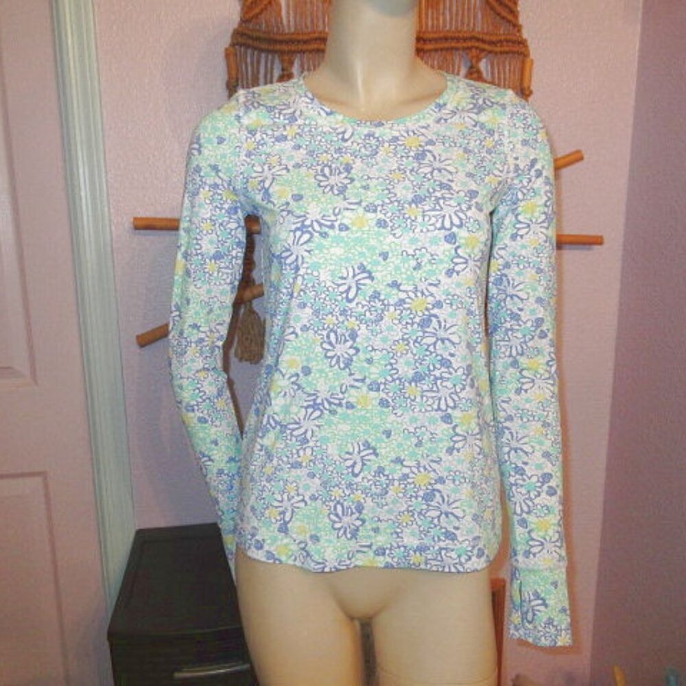 Lilly Pulitzer Luxletic Renay Sunguard Top Size XS Long Sleeves UPF Running Golf